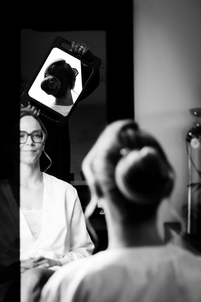 preparatifs-mariee-noir-blanc